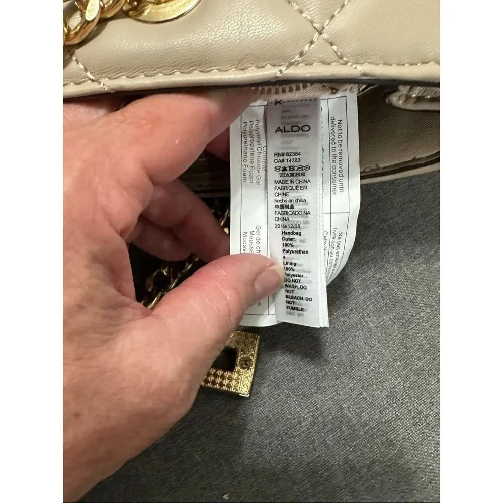 ALDO Quilted Shoulder Tote | Gold Chain Business Casual Handbag